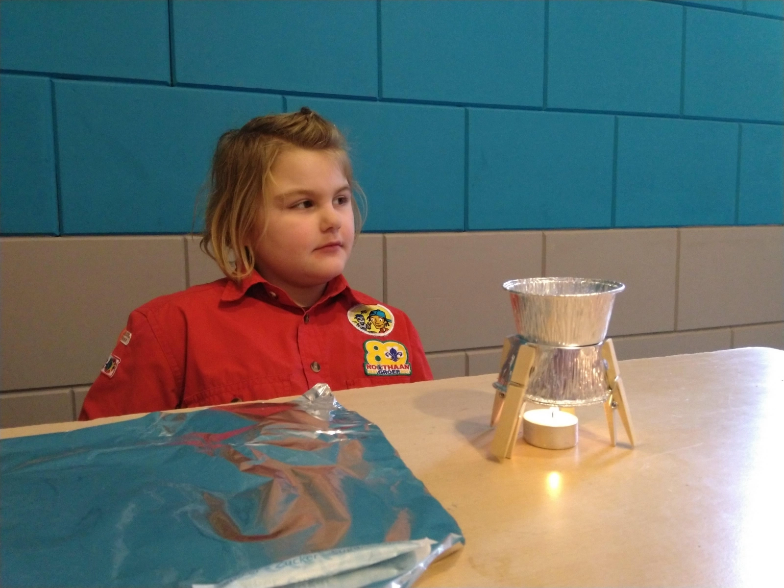 Koken op een waxinelichtje