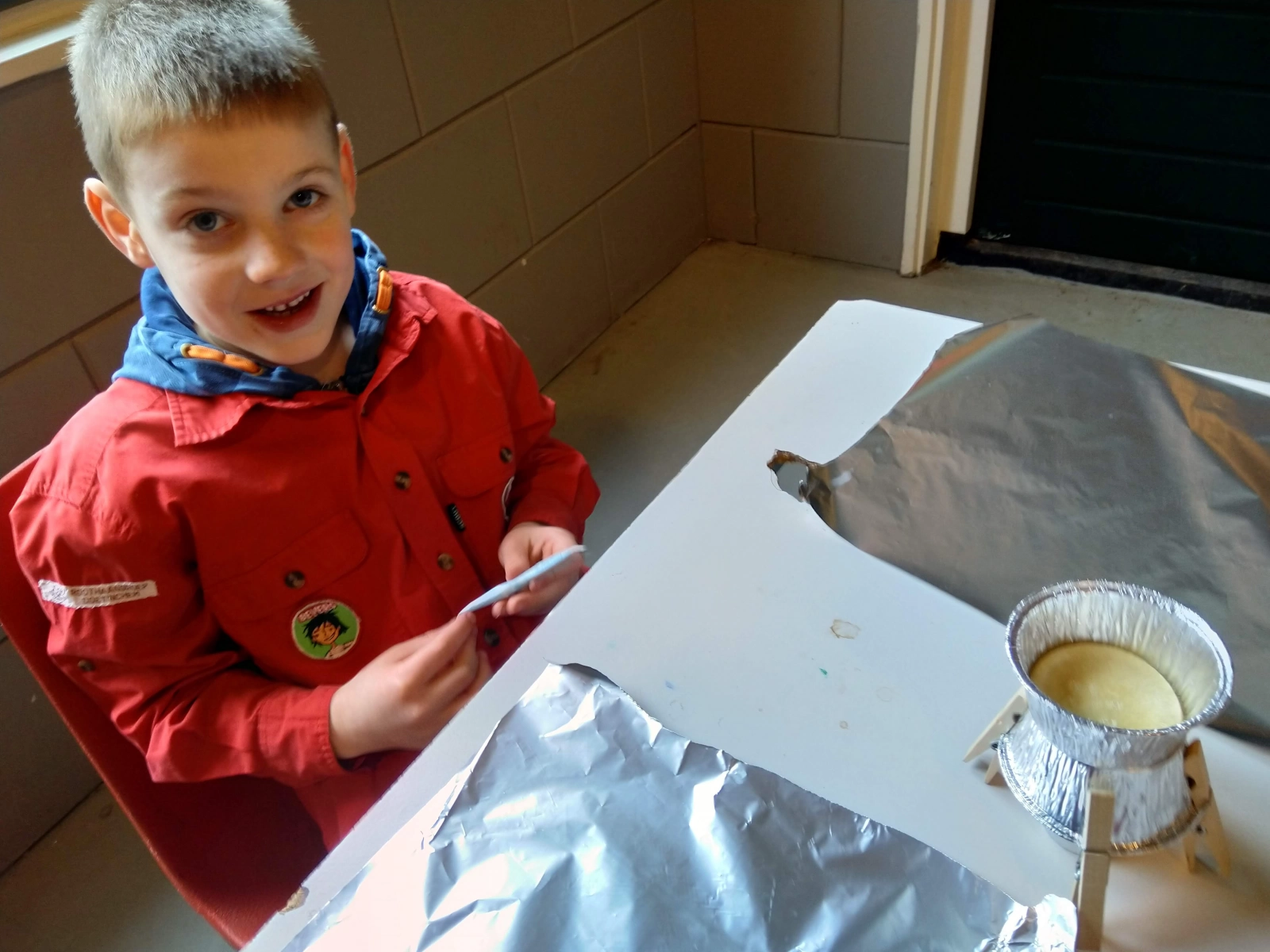 Koken op een waxinelichtje